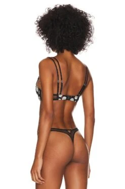 Fleur Du Mal Polka Dot Embroidery Balconette Black -Hot Sale Clothing Store FLER WI427 V3