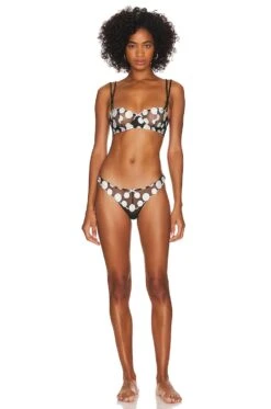 Fleur Du Mal Polka Dot Embroidery Balconette Black -Hot Sale Clothing Store FLER WI427 V4