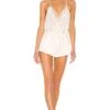 Genevive Charmeuse Lace Romper Antique Ivory -Hot Sale Clothing Store FLNR WI110 V1