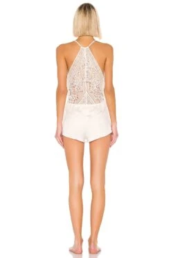 Genevive Charmeuse Lace Romper Antique Ivory -Hot Sale Clothing Store FLNR WI110 V3