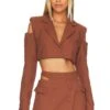 Alysa Crop Blazer Brown 2 Alysa Crop Blazer Brown -Hot Sale Clothing Store FORL WO30 V1