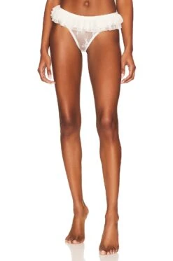 FREE PEOPLE X Intimately FP Feeling Frilly Thong In Blue Blue -Hot Sale Clothing Store FREE WI610 V1