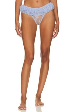 FREE PEOPLE X Intimately FP Feeling Frilly Thong In Blue Blue