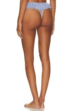 FREE PEOPLE X Intimately FP Feeling Frilly Thong In Blue Blue -Hot Sale Clothing Store FREE WI631 V3