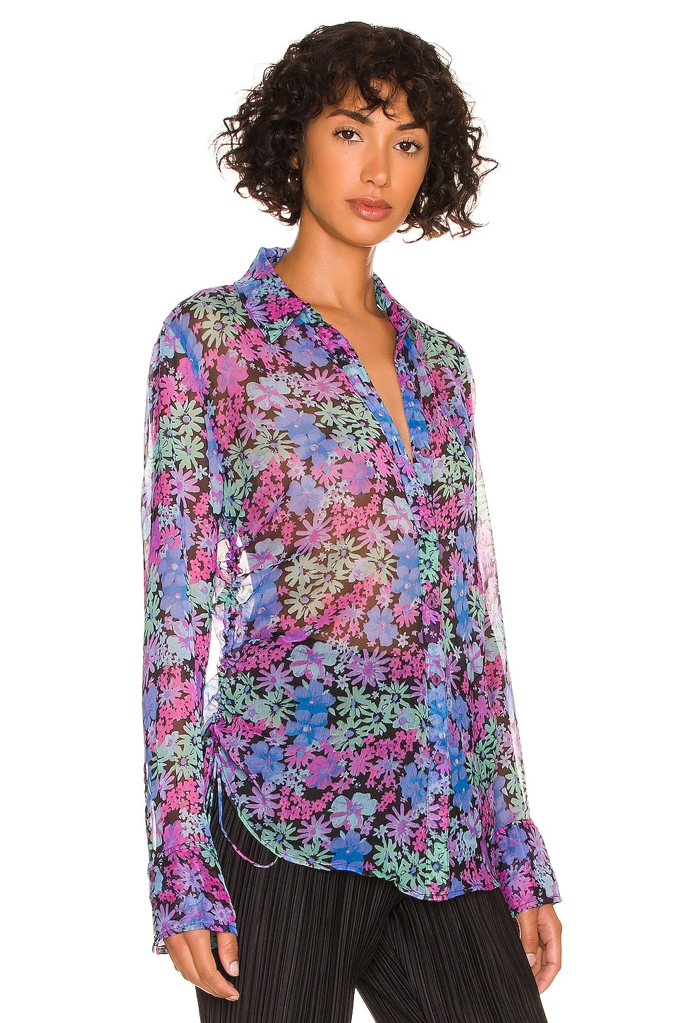 FREE PEOPLE X REVOLVE Mathilda Slim Buttondown Black Combo 4 FREE PEOPLE X REVOLVE Mathilda Slim Buttondown Black Combo - Image 2