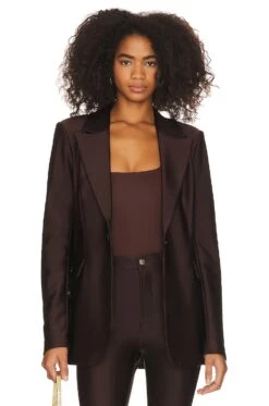 GOOD AMERICAN Disco Sculpted Blazer Dark Coco 25 GOOD AMERICAN Disco Sculpted Blazer Dark Coco -Hot Sale Clothing Store GAME WO14 V1 1