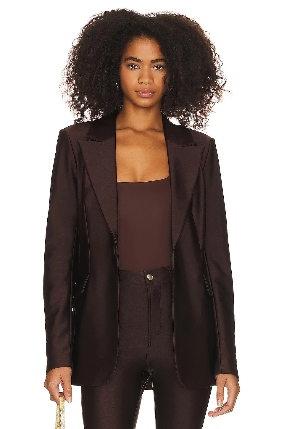 GOOD AMERICAN Disco Sculpted Blazer Dark Coco 13 GOOD AMERICAN Disco Sculpted Blazer Dark Coco - Image 11