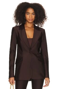 GOOD AMERICAN Disco Sculpted Blazer Dark Coco 17 GOOD AMERICAN Disco Sculpted Blazer Dark Coco -Hot Sale Clothing Store GAME WO14 V3