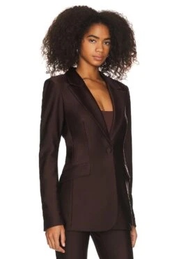 GOOD AMERICAN Disco Sculpted Blazer Dark Coco 19 GOOD AMERICAN Disco Sculpted Blazer Dark Coco -Hot Sale Clothing Store GAME WO14 V5