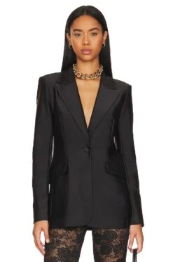 GOOD AMERICAN Disco Sculpted Blazer Dark Coco 27 GOOD AMERICAN Disco Sculpted Blazer Dark Coco -Hot Sale Clothing Store GAME WO9 V1