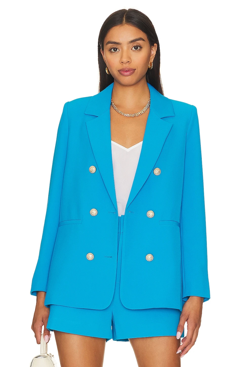 Leighton Crepe Blazer Amalfi Blue 3 Leighton Crepe Blazer Amalfi Blue