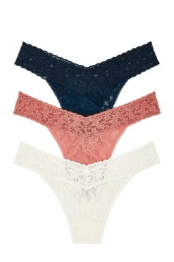 HANKY PANKY Original Rise Thong 3-pack Box Ivory, Himalayan Pink, & Nori