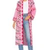 Cotton Jacquard Wide Sleeve Duster Tiger Splash -Hot Sale Clothing Store HAYR WO7 V1