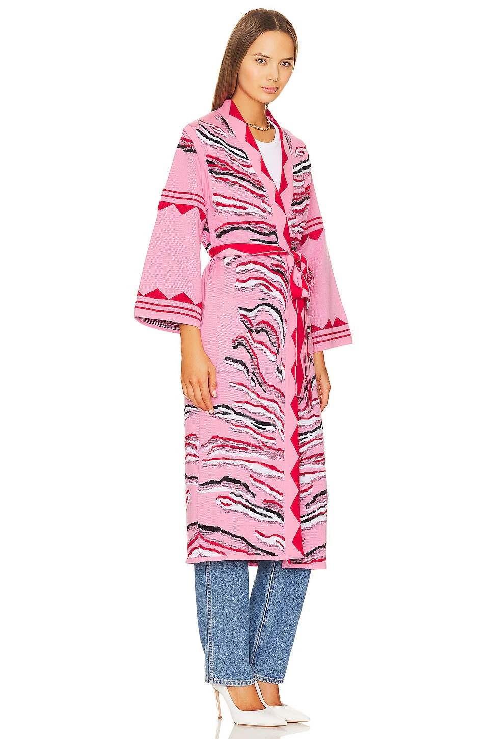 Cotton Jacquard Wide Sleeve Duster Tiger Splash 4 Cotton Jacquard Wide Sleeve Duster Tiger Splash - Image 3