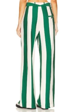 Rugby Pleated Pant Green & Ivory Stripe -Hot Sale Clothing Store HLSA WP27 V3