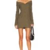 X REVOLVE Lennox Mini Dress Olive Green 1 X REVOLVE Lennox Mini Dress Olive Green -Hot Sale Clothing Store HOOF WD941 V1
