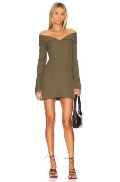 X REVOLVE Lennox Mini Dress Olive Green
