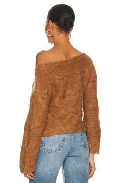 X REVOLVE Elaina Braided Sweater Taupe -Hot Sale Clothing Store HOOF WK192 V3