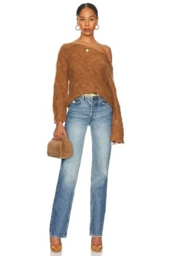 X REVOLVE Elaina Braided Sweater Taupe -Hot Sale Clothing Store HOOF WK192 V4