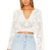 X REVOLVE Kameli Pointelle Cropped Sweater Ivory 2 X REVOLVE Kameli Pointelle Cropped Sweater Ivory -Hot Sale Clothing Store HOOF WK198 V1