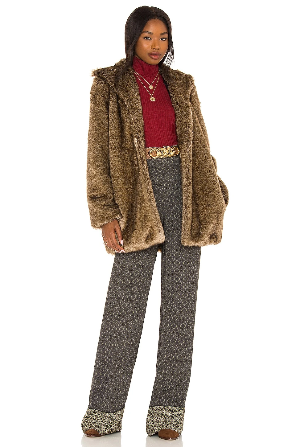 X REVOLVE Savoy Coat Brown Multi 3 X REVOLVE Savoy Coat Brown Multi