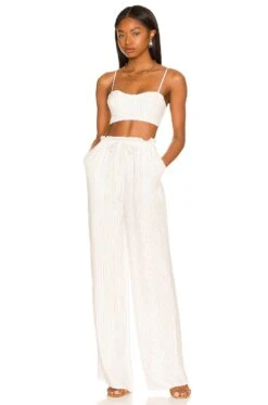 X REVOLVE Leila Pant Ivory Stripe -Hot Sale Clothing Store HOOF WP194 V4