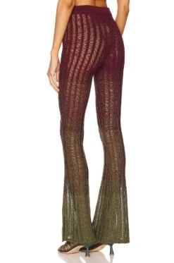Zicatela Knit Pant W Side Slits Red Green Ombre -Hot Sale Clothing Store HURR WP95 V3