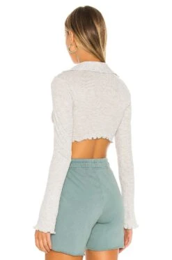 Cropped Thermal Top Heather Gray -Hot Sale Clothing Store HURR WS357 V3