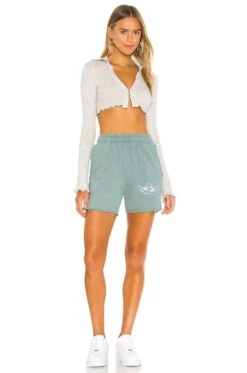 Cropped Thermal Top Heather Gray -Hot Sale Clothing Store HURR WS357 V4