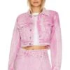 Dove Cropped Denim Jacket Flamingo -Hot Sale Clothing Store JDAR WO18 V1