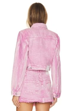 Dove Cropped Denim Jacket Flamingo -Hot Sale Clothing Store JDAR WO18 V3
