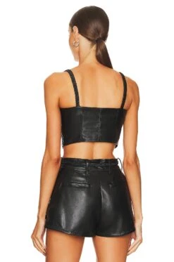Dune Faux Leather Corset Bralette Black -Hot Sale Clothing Store JDAR WS188 V3