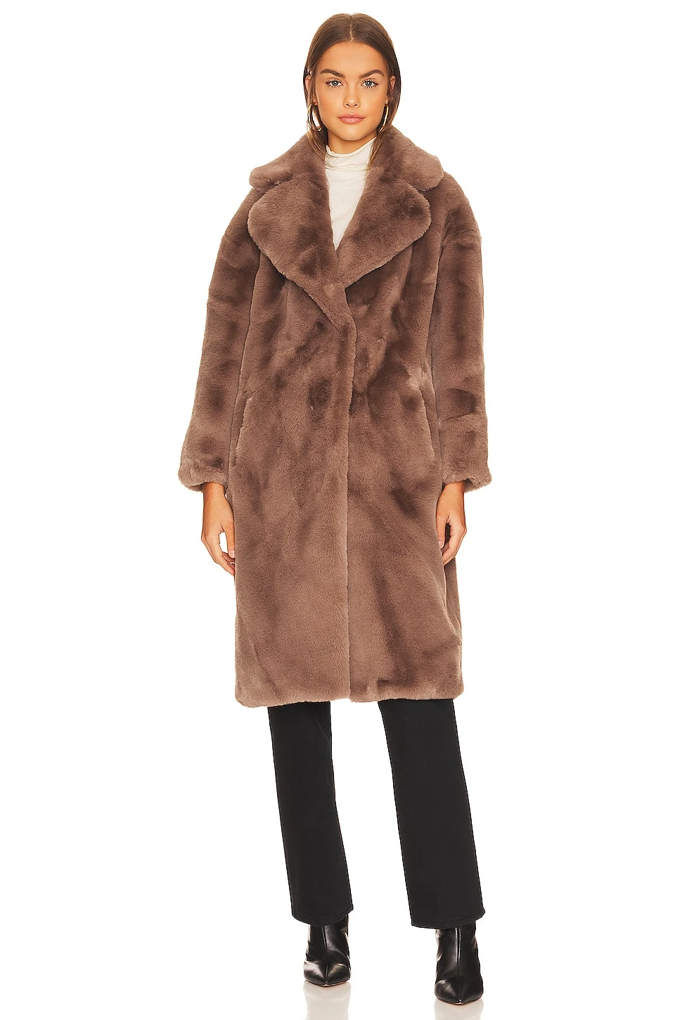 JAKKE Katie Faux Fur Coat Mushroom 4 JAKKE Katie Faux Fur Coat Mushroom - Image 2