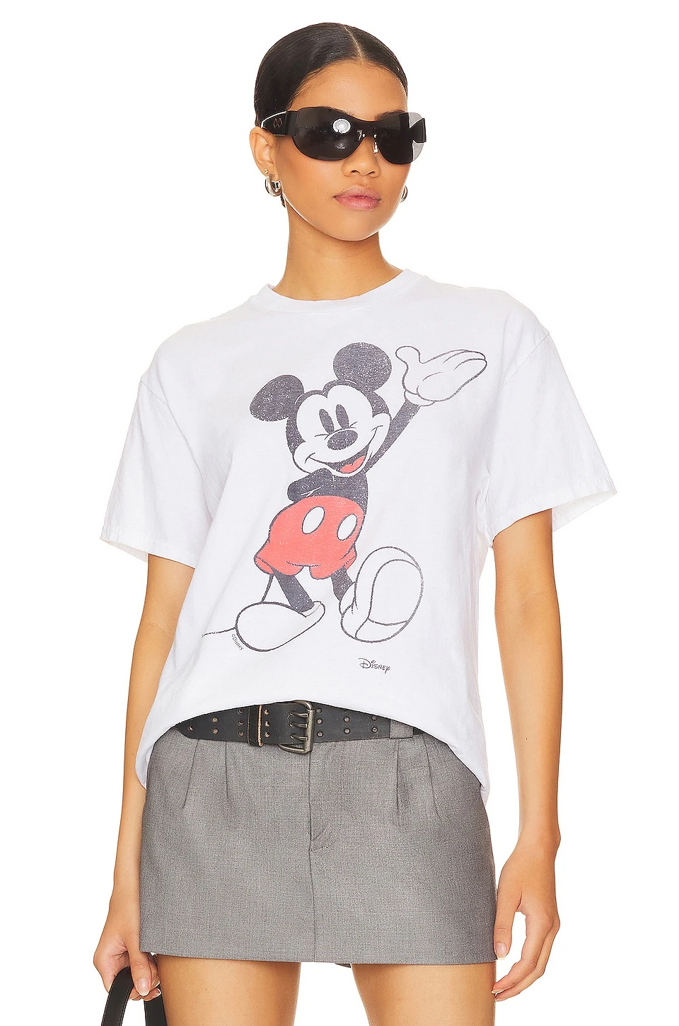 Waving Mickey Tee White 3 Waving Mickey Tee White