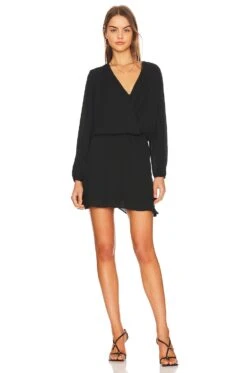 Double Ruffle Mini Dress Black