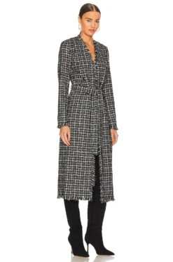 Oakley Longline Double Breasted Black & Ivory Metallic Houndstooth -Hot Sale Clothing Store LAGR WO140 V3