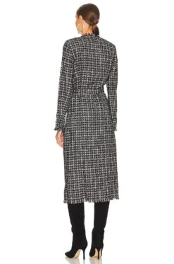 Oakley Longline Double Breasted Black & Ivory Metallic Houndstooth -Hot Sale Clothing Store LAGR WO140 V4