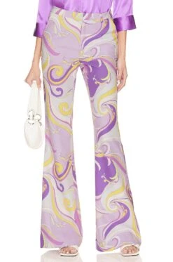 Lane Flared Trouser Light Orchid Multi Saint Martin