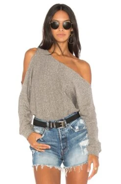 One Shoulder Pullover Black -Hot Sale Clothing Store LANS WO123 V1