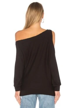 One Shoulder Pullover Black -Hot Sale Clothing Store LANS WO124 V3