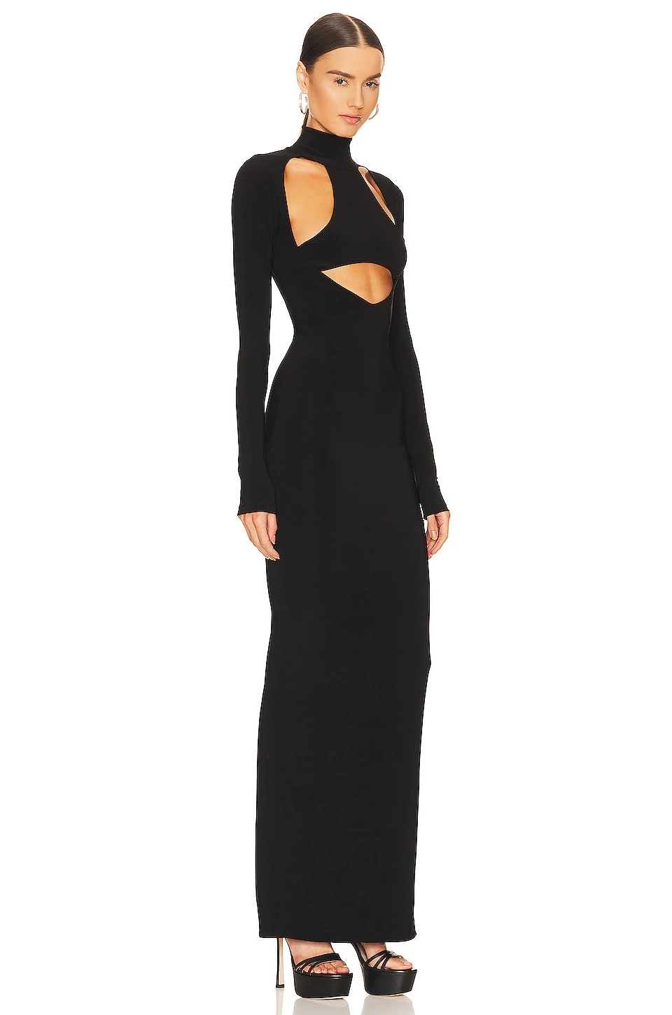 Cutout Turtleneck Gown Black 4 Cutout Turtleneck Gown Black - Image 2