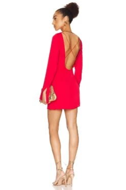Leda Mini Dress Bright Red 9 Leda Mini Dress Bright Red -Hot Sale Clothing Store LCDE WD666 V4