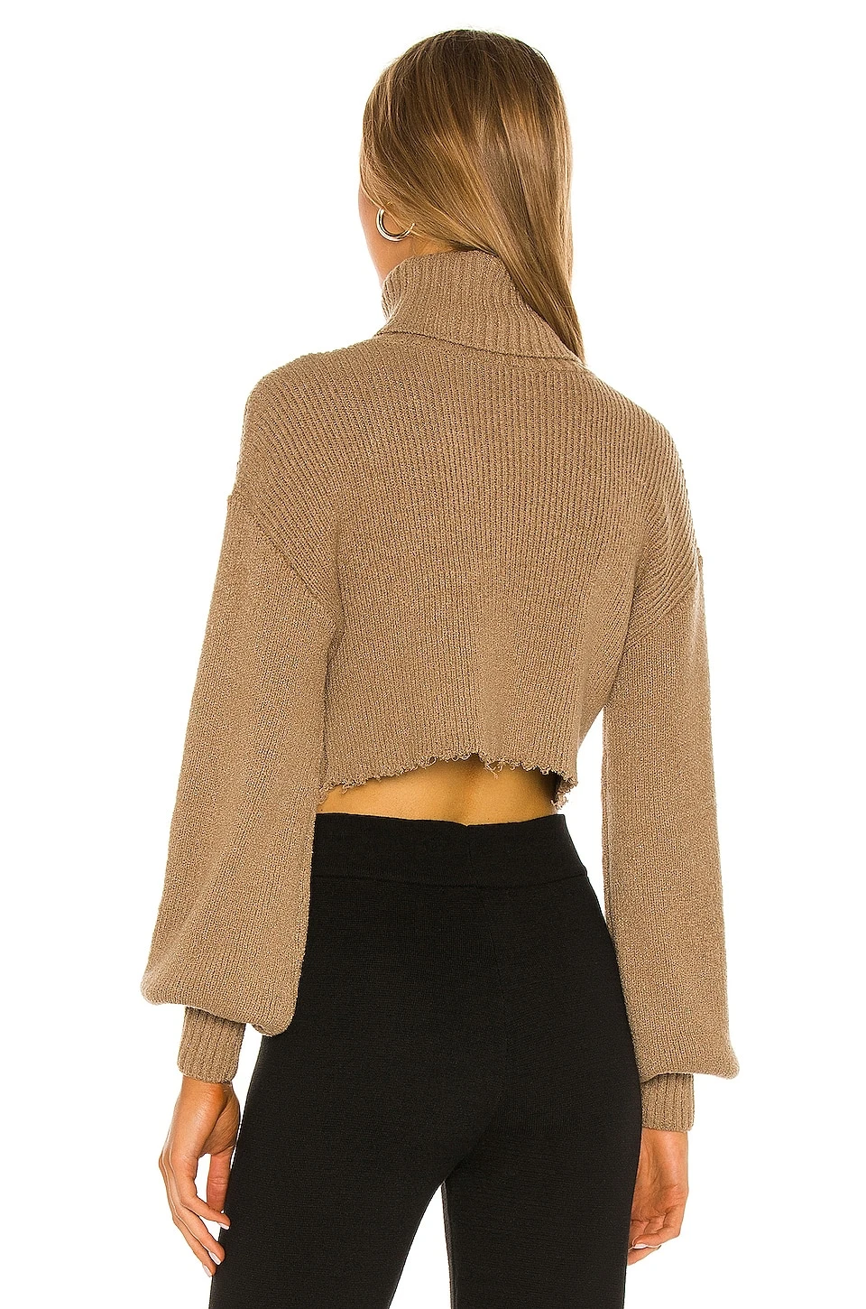 Lucia Cropped Turtleneck Olive Bark 5 Lucia Cropped Turtleneck Olive Bark - Image 3