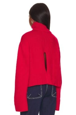 Leal Back Slit Turtleneck Red -Hot Sale Clothing Store LCDE WK227 V4