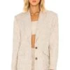 Abigail Blazer Tan & White -Hot Sale Clothing Store LCDE WO145 V1