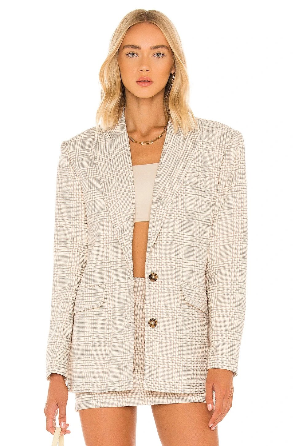 Abigail Blazer Tan & White 3 Abigail Blazer Tan & White