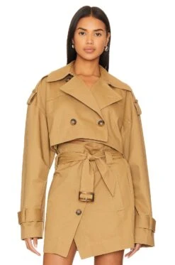 Zoey Cropped Trench Jacket Kelp