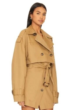 Zoey Cropped Trench Jacket Kelp -Hot Sale Clothing Store LCDE WO209 V3