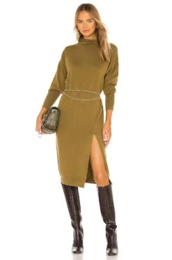 Beverly Mock Neck Dress Olive