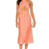 Karina Midi Dress Salmon -Hot Sale Clothing Store LEAX WD311 V1